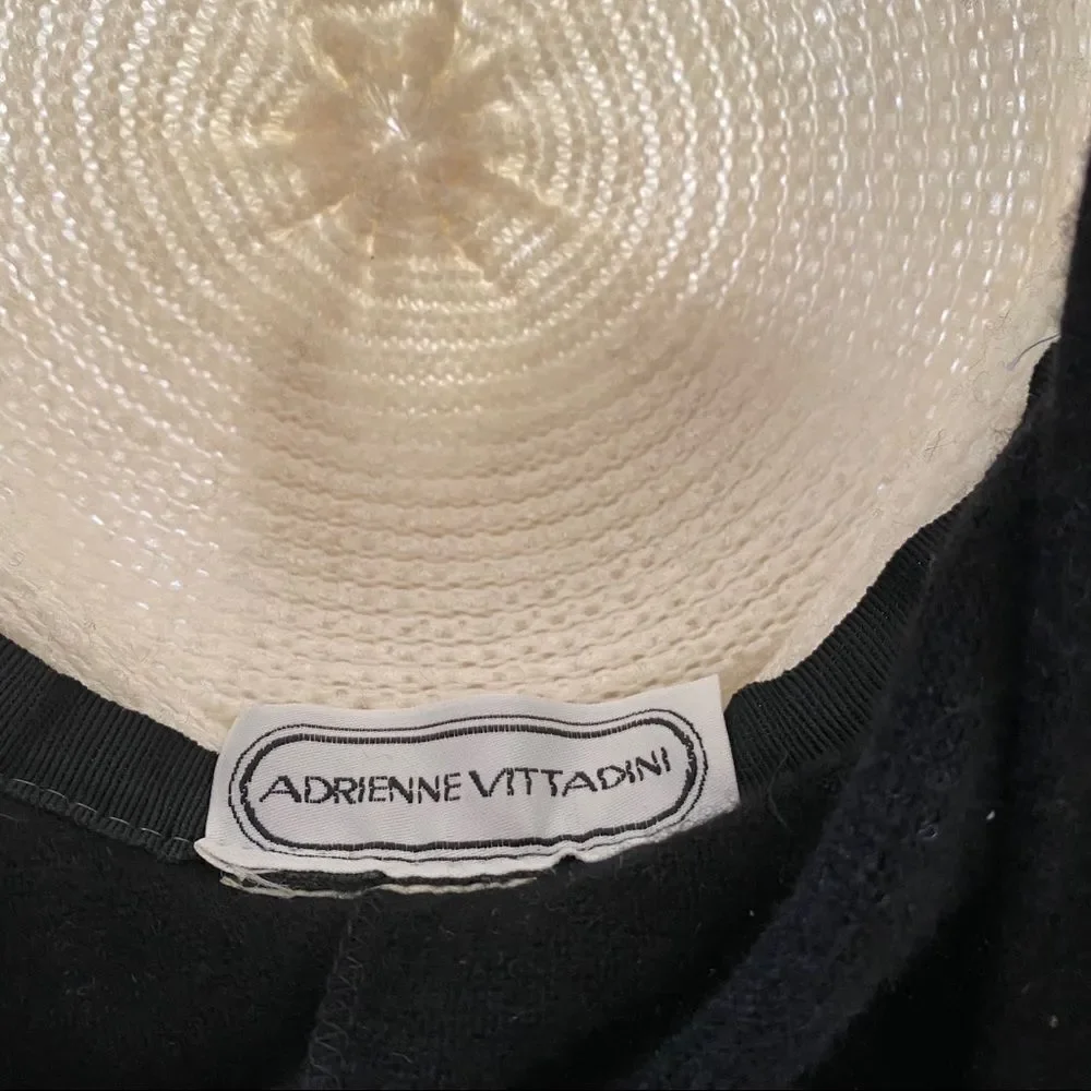 Adrienne Vittadini white with black scarf hat